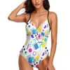 Swimwear femminile Memphis Swimsuit Grid Minimal 80s VIBES Push Up Up One Piece Scow Out Bareding costumi da bagno retrò Design Beach Outfits