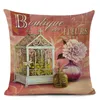 Kussen romantische liefde bloembedekking bank stoel retro vaas decoratief linnen kleurrijk kussensloop frisse home decor