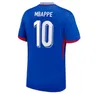 24 25 Francês MBAPPE Kante Benzema Jersey de futebol 2024 Campeonato europeu Versão de fãs de fãs maillot de Foot