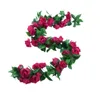 Decorative Flowers Artificial Rose Vine Wall Flower Decoration Spring False Party Wedding Leaf Plant X9P7