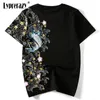 Lyprerazy rétro japon broderie t-shirt koi poisson imprimé tops blancs tees été harajuku hommes hip hop tshirt streetwear tshirt 240402