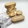 Wooden LED Lamp Base, Rectangle, Round, 3D Luminous Base, Small Night Light, Acrylic Lighting, DIY, Home Decoration