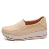 Chaussures décontractées 2024 Femme avec une plate-forme Slip on Creepers Mandis authentiques Sliponie en cuir Femme Suette en daim