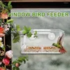 Andra fågelförsörjningar fönstermatare utomhus transparent vild trädgårdsdekor vatten med spårfri självhäftande