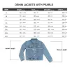 Veste en jean de mariée personnalisée avec perles mises nom de famille personnalisé jean veste de mariée juste veste mariée