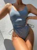 Women's Swimwear One Piece Bathing Suit Women Beach Wear Sexy Swimsuit Tummy Control High Waist Swimming Shirring Folds Decoration