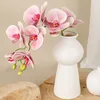 7 huvuden konstgjord fjäril orkidé bröllop blommor arrangemang material plast phalaenopsis hem bord vas jul deco prop