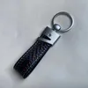 M Color Carbon Fiber + Genuine Leather Auto Key Chain Car Keychains Case Fob Shell Holder for BMW M Fob Key