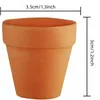 100 pcs minuscules pots en terre cuite - 1,3 pouce petit mini pots en argile avec trous de drainage fleur crènes en terre cuite pots pour en / extérieur 240329