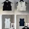 Kvinnors stickor Tees Croped Top T Shirts Women Tank Designer Embroidery Vest Sleeveless Breattable Sticked Plover Womens Sport Tops D DHY8W