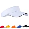 Visors brede rand hoeden emmer hoeden man katoen cap verstelbaar voor rennen tennis unisex lege top zomervisor zon gewoon pet vrouwen zonnebrandcrème hoeden 24412