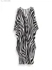 Basic casual jurken lorylei zwart v-neck zebra streep bohemian v-neck geprinte vakantie kaftan jurk voor vrouwen 2024 zomer lange strandjurken Q1297 T240412