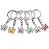 Anneaux clés Butfly Keychain Crystal Alloy Vintage DIY SAG TÉLÉPHON