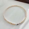 Natural Freshwater Pearl Necklace for Women S925 Silver Dollar Treasure Buckle 2024 New Bright Scratchable Powder High Grade Neckchain