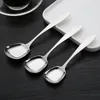 Coffee Scoops 6pcs en acier inoxydable Square à tête carrée plate à fond plat Creative Children's Riz