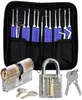 17 PCS Lock Picking Tooling Tools Professional avec 2 Clear Practice Training Locks Extracteur Tool Lock Pick Pick pour débutant Pro Lock7418832