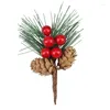Fiori decorativi at35 12 pezzi simulazione di pini rami decorazioni natalizi natalizi berry bouquet atmosfera layout