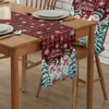 Merry Christmas Snowman Snowflake Linen Table Runners Kitchen Table Decor Farmhouse Dining Table Runners Christmas Decoration