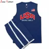 Shorts Hipjazer Men Fanart USA Style Basketball Jerseys Set Sport Tops Training Uniform med Shorts Top Quality