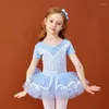 Scene slitage barn balett tutu leotards flickor gymnastik leotard dance bodysuits bomull långärmad bodysuit för dans