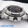 Orologio da polso AP Montre Royal Oak Offshore Serie 42mm Calendario Calendario Red Devil Vampire Automa Meccanico Acciaio in acciaio 26470ST.OO.A101Cr.01 Disco nero