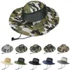 Chapéus largos de aba larga Mish respirável ao ar livre Camuflagem Camuflagem Capacete de caça à caça de caça à tampa de caminhada
