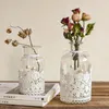 Vases Vintage Verage en dentelle Vase Home Decoration Bureau de bureau Conteneur Plant Decor Clear Flower Arrangement Creative Ornement Po Prop