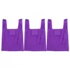 Sacs de rangement 3 pcs plissibles pliage pliant des sacs réutilisables shopping lourds pliable violet portable