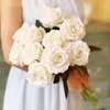 Fleurs séchées 3/5/10 / 20pcs Roses Artificial Flowers Rose Flower Branch Artificial Red Roses Real Touch Fake Rose for Wedding Home Decor