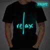 Męskie bluzy bluzy Letnia koszulka nowa modna męska t-shirt relaksujący druk Luminous T-shirt mens krótkie rękawowe mise T-sens C24325