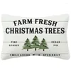 Ferme d'oreiller Fresh Christmas Trees Covers Couvriers du Santa Claus Tree Wagon Retro Style Decorative