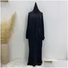 Ubranie etniczne Ramadan One Piece Jilbab z kapturem Abaya muzułmańska modlitwa modlitewna Hidżab z przywiązanym szalikiem Dubai Abayas dla kobiet Islam Drop Otkzd