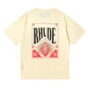 Designer Rhude Mens T-Shirt Hochwertige Tess Designer Casual Mode Kurzarm Europa Amerika Frauen rund Hals T-Shirts US Size S-XXL 245 187