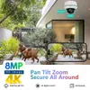 Câmeras PTZ 4K 8MP WiFi Dome PTZ Câmera de rastreamento humano ao ar livre Câmera IP Bidirectional Audio Wireless Home Safety Câmera de monitoramento C240412