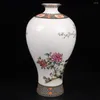 Vases Pink Flower And Bird Pattern Plum Vase Antique Porcelain Home Decoration Ornaments