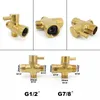 G7/8 "G1/2" T-Adapter Wasserhahn Wasserhahn 3-Wege Gold-Plating Edelosenvalve Diverter Messinger für Toilettenduschkopf Tee