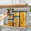 Storage Bottles Kitchen Square Jar Seasoning With Lid Large Capacity Honey Candy Container Sealed Cover Organizer Food Box Rangement