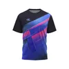 Vêtements d'entraînement de tennis de mode 3D T-shirt imprimé de gradient 3D pour hommes Badminton Sportswear Summer Loose Short Sleeve Tops 240403