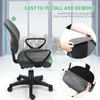 Couvercles de chaise couvercle extensible fauteuil rotatif housse amovible Protector Desk 2 pièces Couleur solide élastique