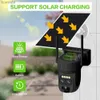 PTZ -Kameras Dual Len WiFi Solar 4K 8MP Outdoor -Kamera 10x Optisch Zoom Bidirektionales Audio -Farb -Nachtsicht in der Batteriesicherheit PTZ -Kamera C240412 eingebaut