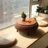 Simple Modern Rattan Woven Bed Side Table Tatami Coffee Tables Bedroom Zen Small Table Balcony Bay Window Tea Table