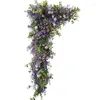 Fleurs décoratives Luxury Purple Plant artificiel Triangle de fleurs de fleur mariage arc floral arc arc routier