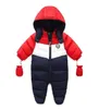 Baby Boy Winter Down Snowsuit Newborn Thick Outerwear Rompers Fleece Liner Baby Snow Wear Hooded Jumpsuit Children Clothes 203901659