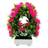 Decoratieve bloemen faux potplant 5 kleuren voortreffelijk plastic niet -trimmende kunstmatige bloem bonsai uv resistent