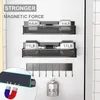 Kitchen Storage 3pcs Magnetic Rack Spice Jar Organizer Refrigerator Shelf Removable Tray No Drilling Tableware Holder Accessories