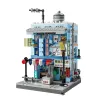 4 in 1 Mini City Street View Building Blocks Friseur Shop Hardware Store Convenience Store Models Mobilgeräte Kinder Spielzeuggeschenke