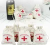 5015 Hangover Kit bags wedding Wedding Favor Holder Bag Red Cross Cotton Linen Gift Bags Recovery Event Party Supplier H22042925453821528