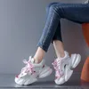 Sapatos casuais verão kawaii feminino tênis malha high plataform treinadores de saltos brancos cunhas sandálias mulheres respiráveis