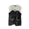 Kvinntankar Camis PJ Spring/Summer Nylon Triangle Contrast Panel Drawcord - Loose Casual Dress