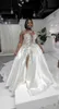 Aso Ebi African Sexy High Split Wedding Dresses A Line One Shoulder kralen Appliques Keyhole Neck Slit Bridal Jurken Plus Size Robes BC14877 2023